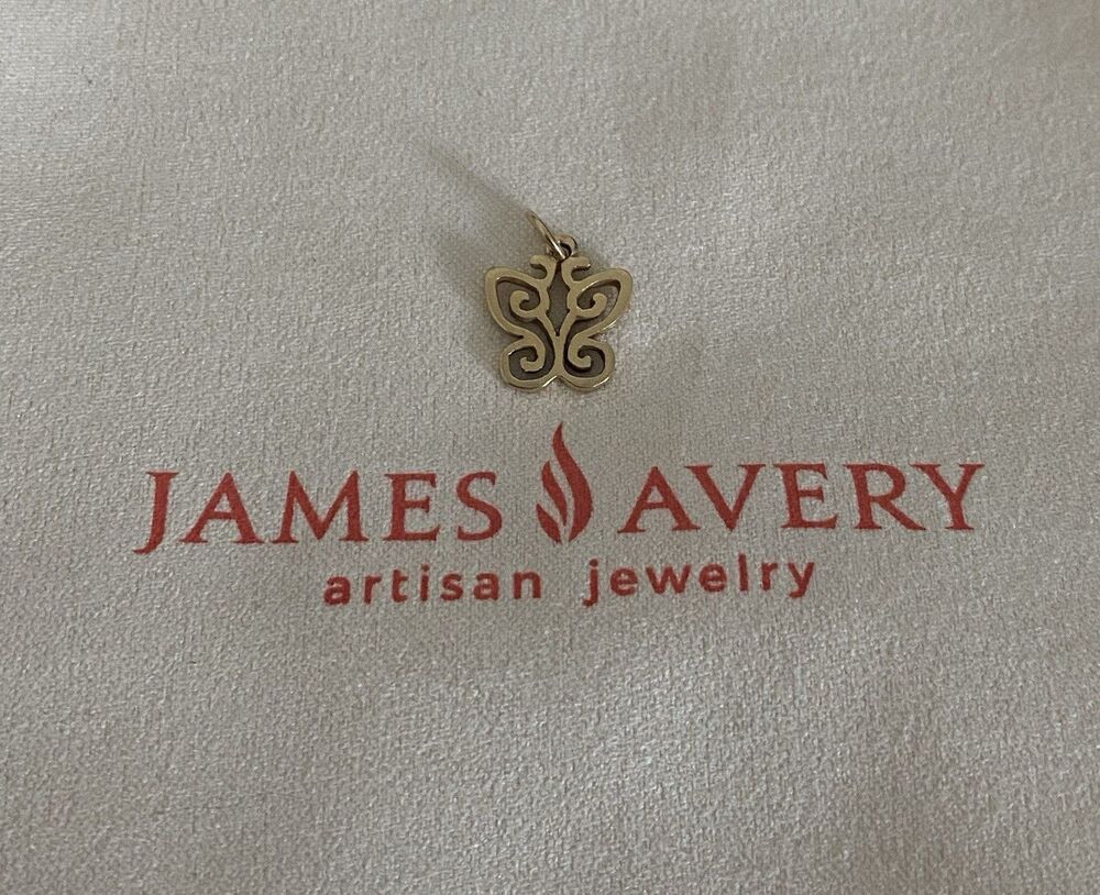 NWT James Avery Retired 14K Gold Open Lace Butterfly Charm